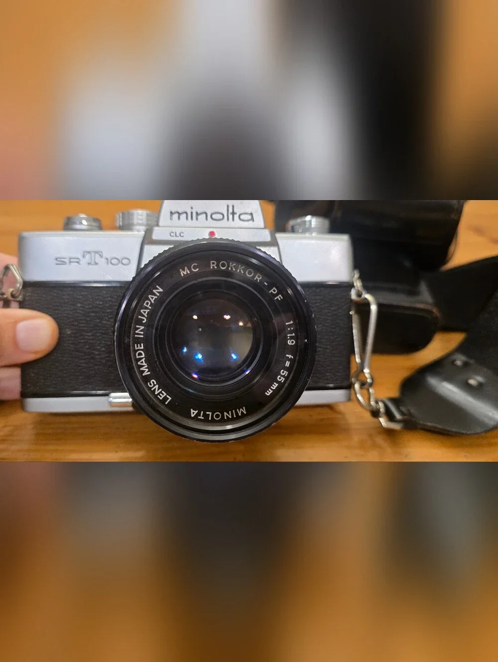 Vintage Minolta SR-T 100 Classic Manual 35mm Film Camera Black Silver With Lens
